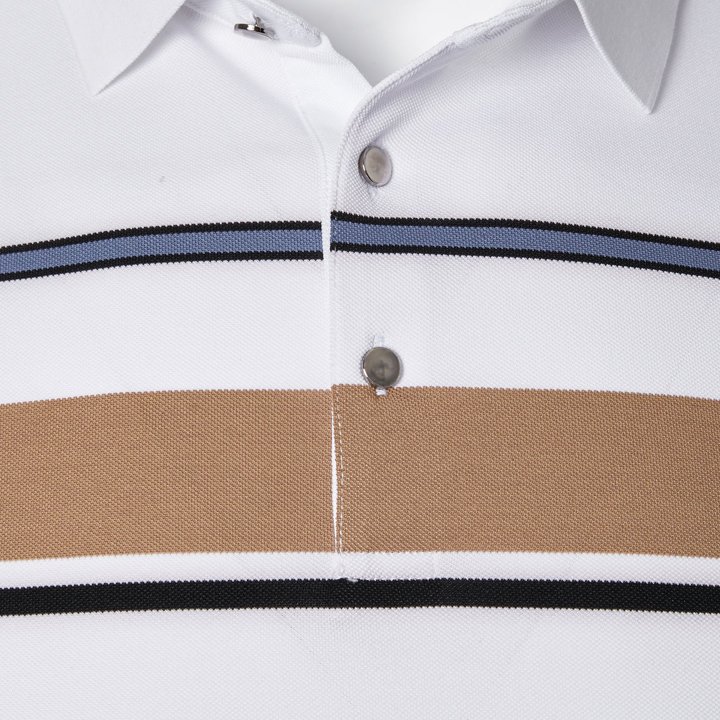 Cotton Silk Luxury-Touch Striped Short Sleeves Polo - oukumen