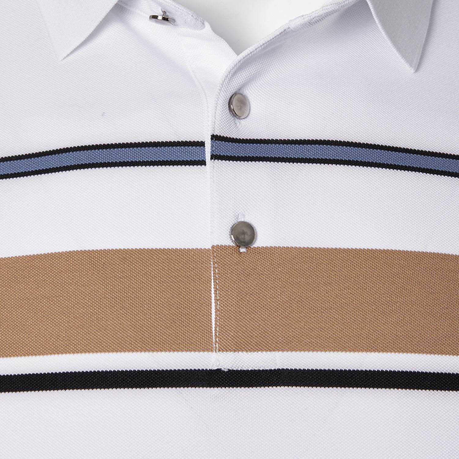 Cotton Silk Luxury-Touch Striped Short Sleeves Polo - oukumen