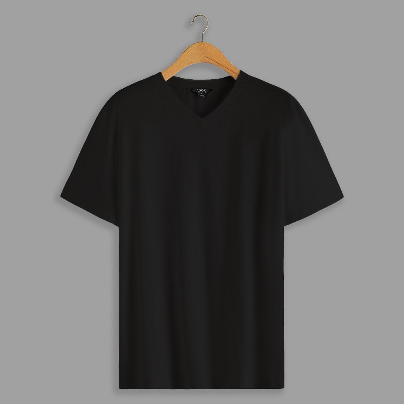 100% Cotton V Neck Short Sleeves T-shirt - oukumen
