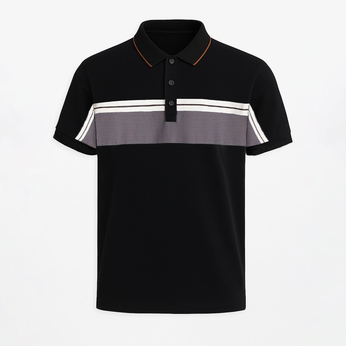 Cotton Blend Casual Colorblock Polo Shirt - oukumen