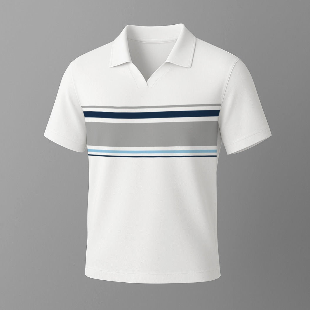 100% Cotton Short Sleeve Seagull Neck Polo - oukumen