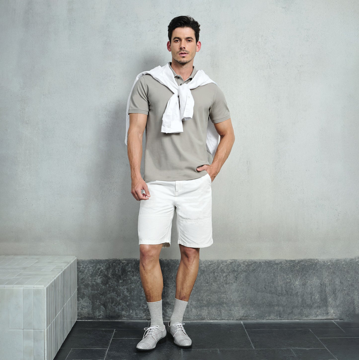 Cotton Linen Classic Fit Polo - oukumen
