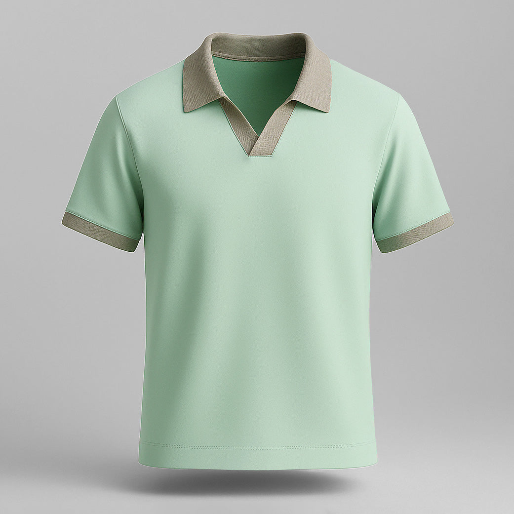 100% Cotton Colorblock Performance Polo - oukumen