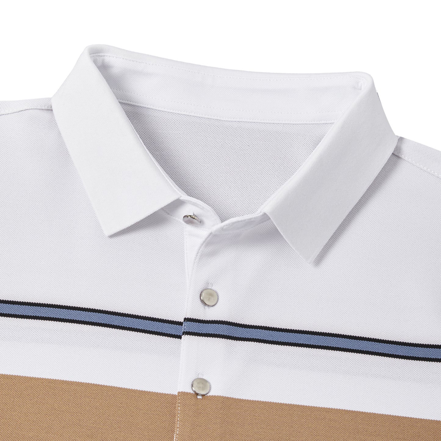 Cotton Silk Luxury-Touch Striped Short Sleeves Polo - oukumen