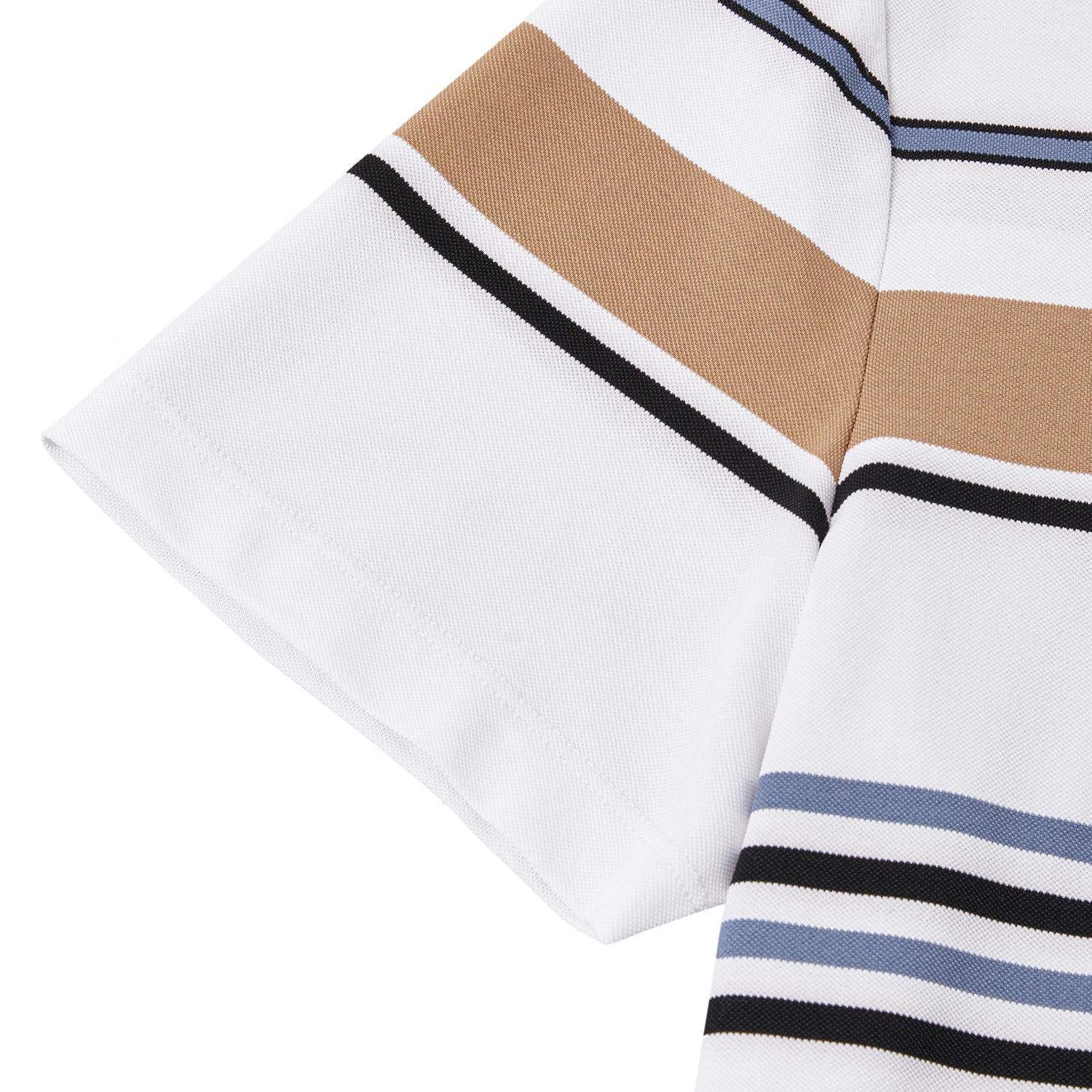 Cotton Silk Luxury-Touch Striped Short Sleeves Polo - oukumen