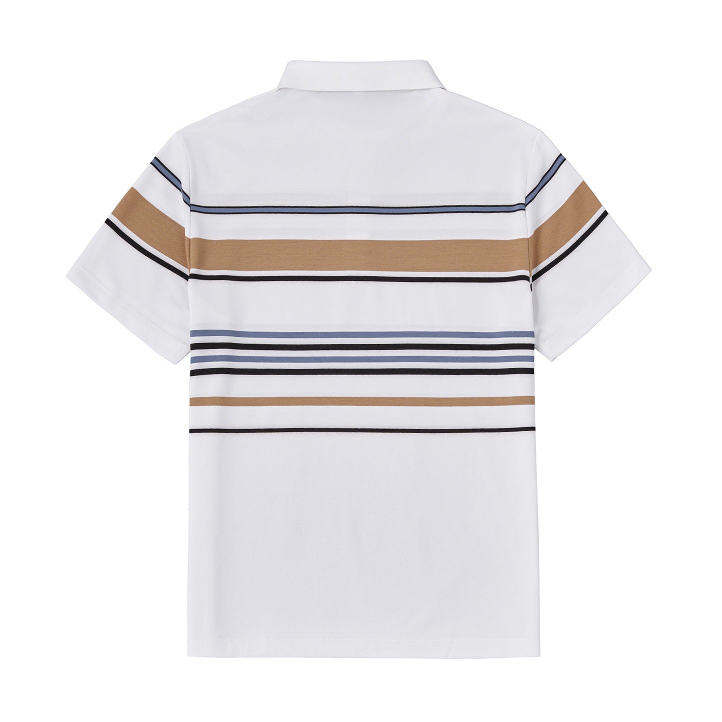 Cotton Silk Luxury-Touch Striped Short Sleeves Polo - oukumen