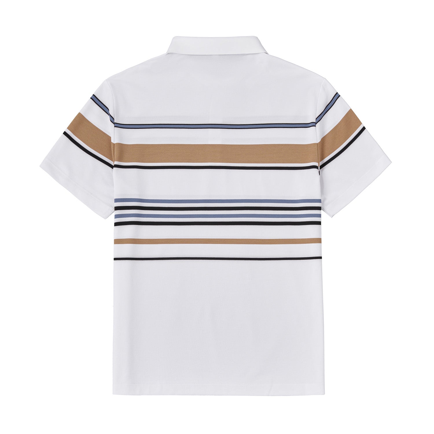 Cotton Silk Luxury-Touch Striped Short Sleeves Polo - oukumen
