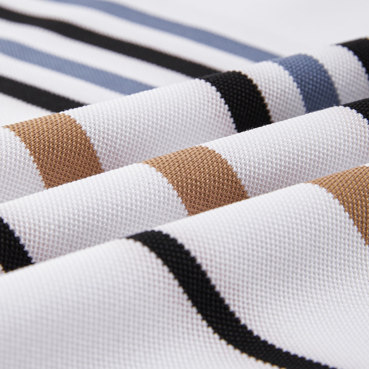 Cotton Silk Luxury-Touch Striped Short Sleeves Polo - oukumen