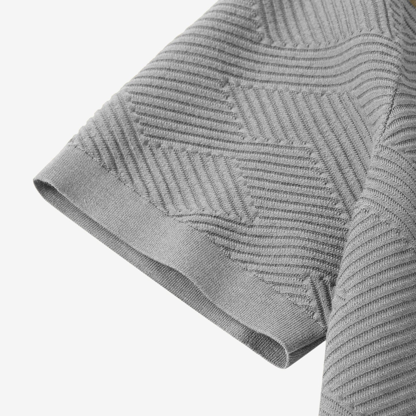 Silk Linen Cotton Crew Neck Knit T-Shirt - oukumen