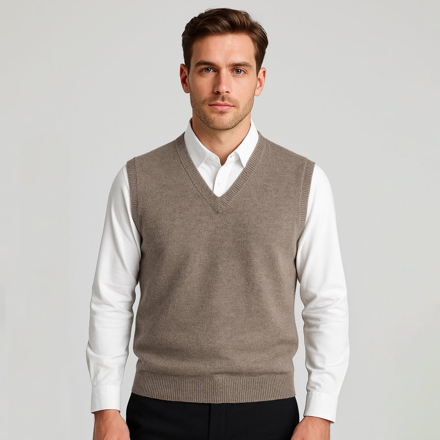 100% Merino Wool Sweater Vest - oukumen
