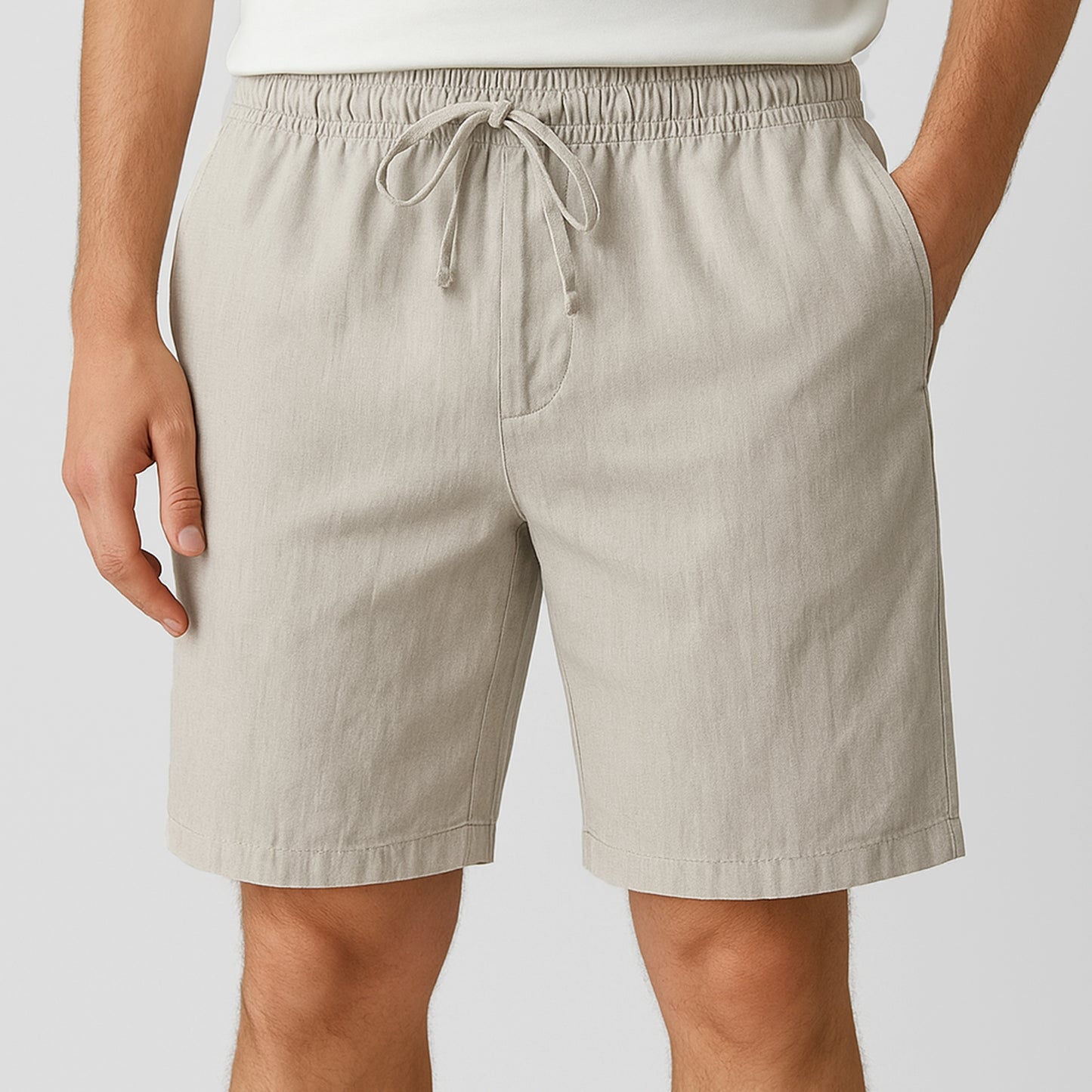 100% Linen Lightweight Shorts - oukumen
