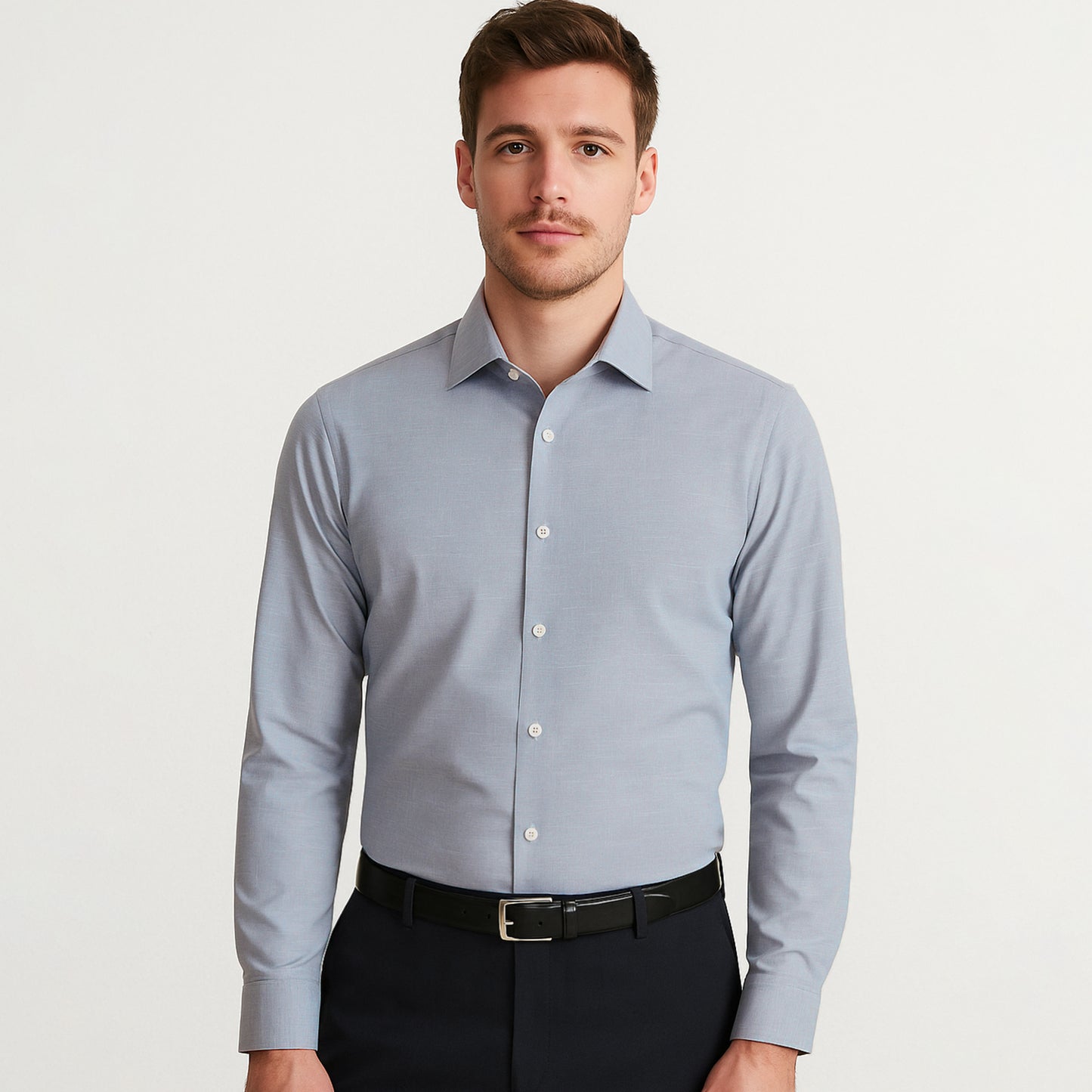 Essential Cotton-Linen Long-Sleeve Shirt - oukumen