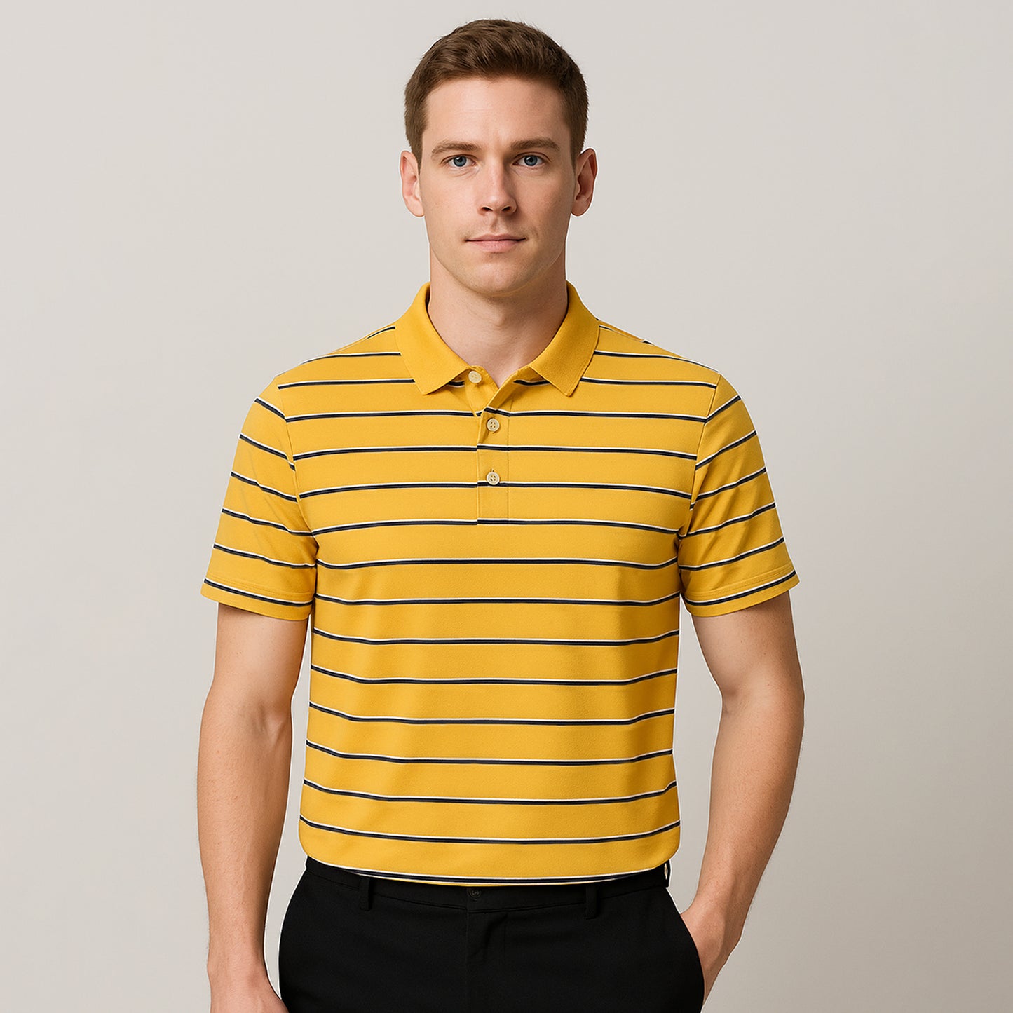 Striped Silk Polo Shirt - oukumen