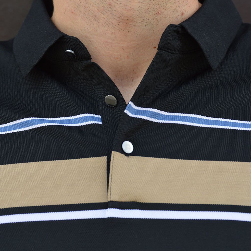 Cotton Silk Luxury-Touch Striped Short Sleeves Polo - oukumen