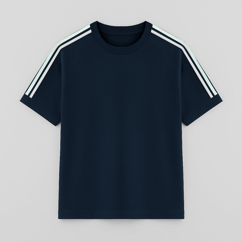 100% Cotton Crew Neck Striped T-Shirt