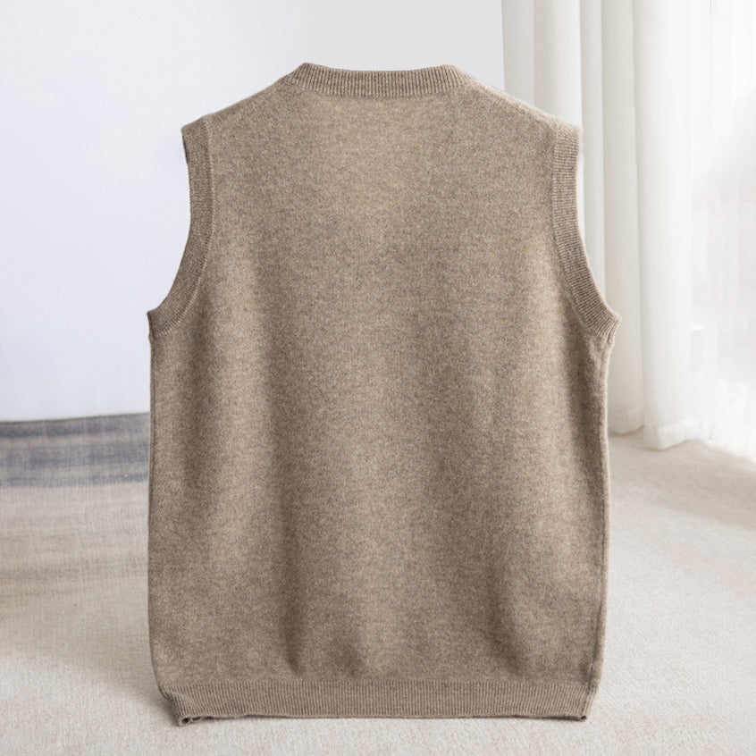 100% Merino Wool Sweater Vest - oukumen