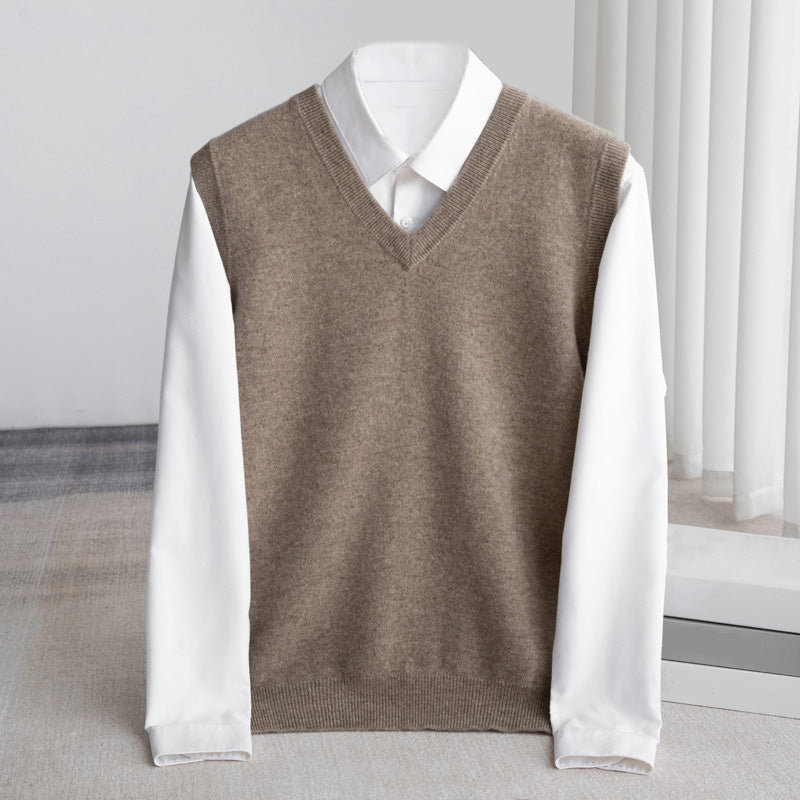 100% Merino Wool Sweater Vest - oukumen