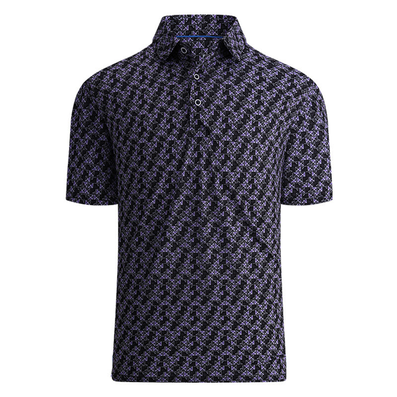Quick-Dry Palm Print Polo Shirt - oukumen
