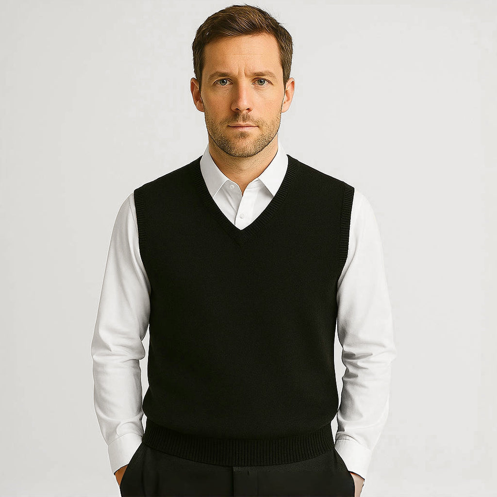 100% Merino Wool Sweater Vest - oukumen