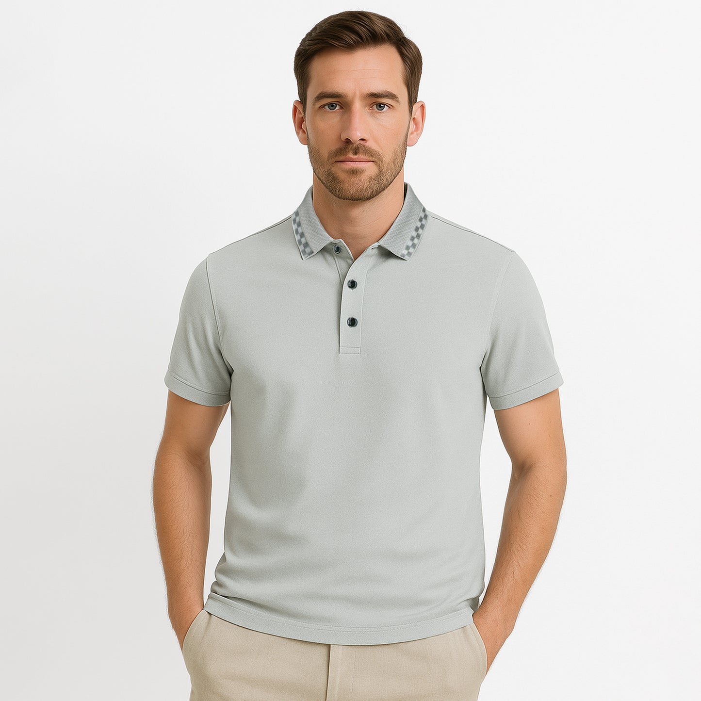 Business Casual Silk Cotton Blend Polo