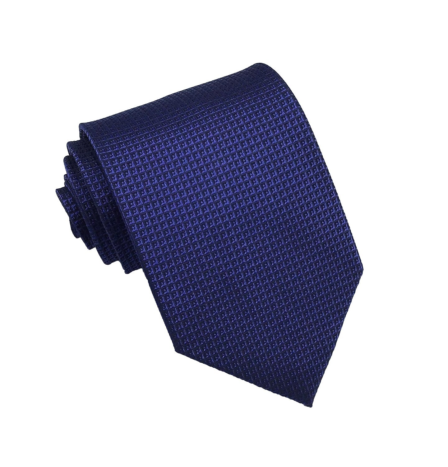 100% Silk Striped Navy Blue Tie - oukumen