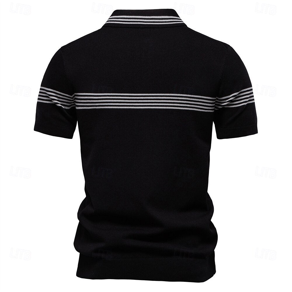 Quarter Zip Short Sleeve Polo - oukumen
