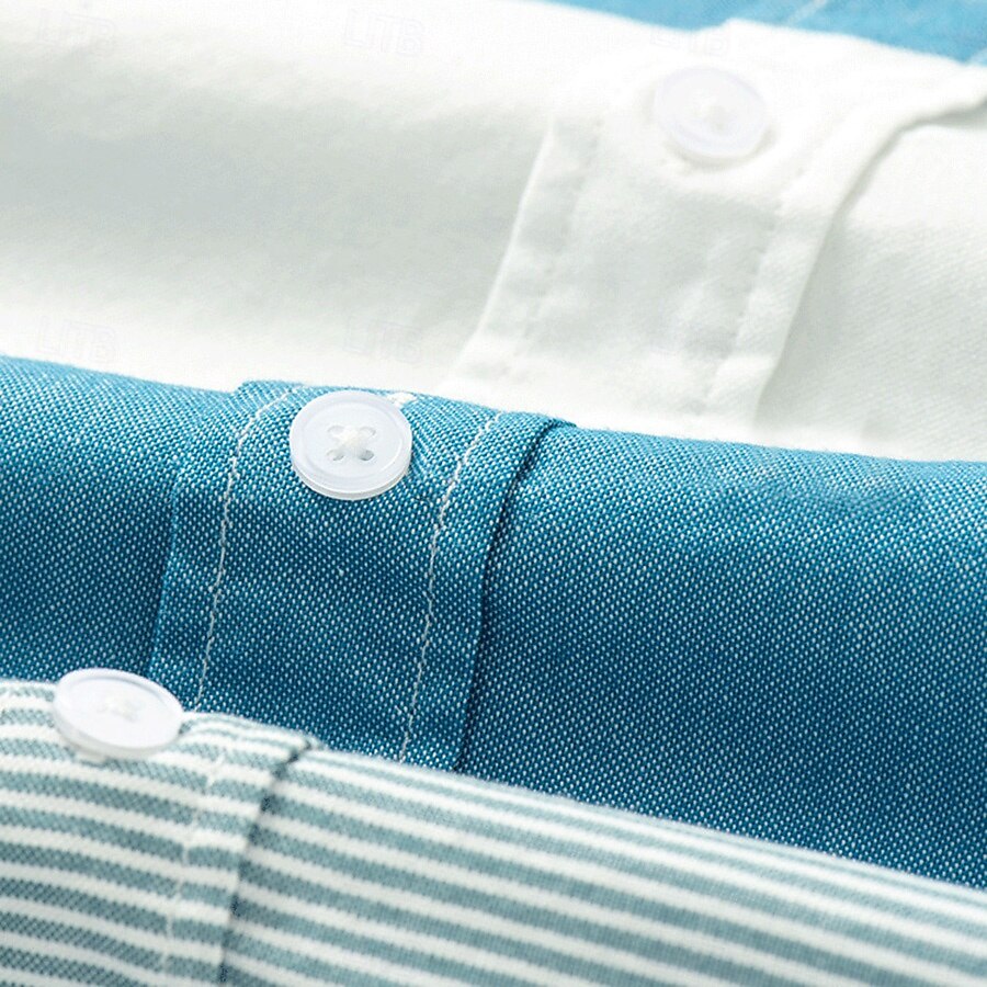 100% Cotton Versatile Color Block Oxford Shirt - oukumen