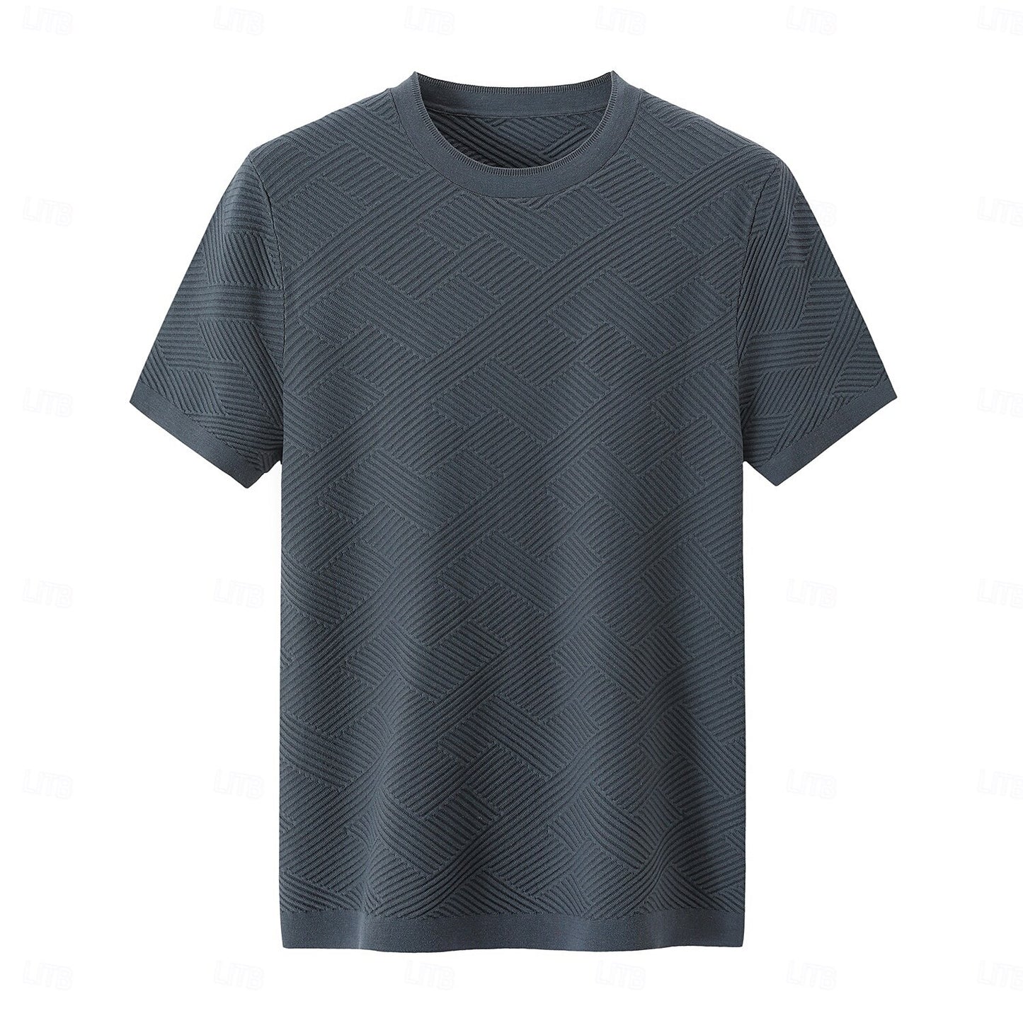 Silk Linen Cotton Crew Neck Knit T-Shirt - oukumen