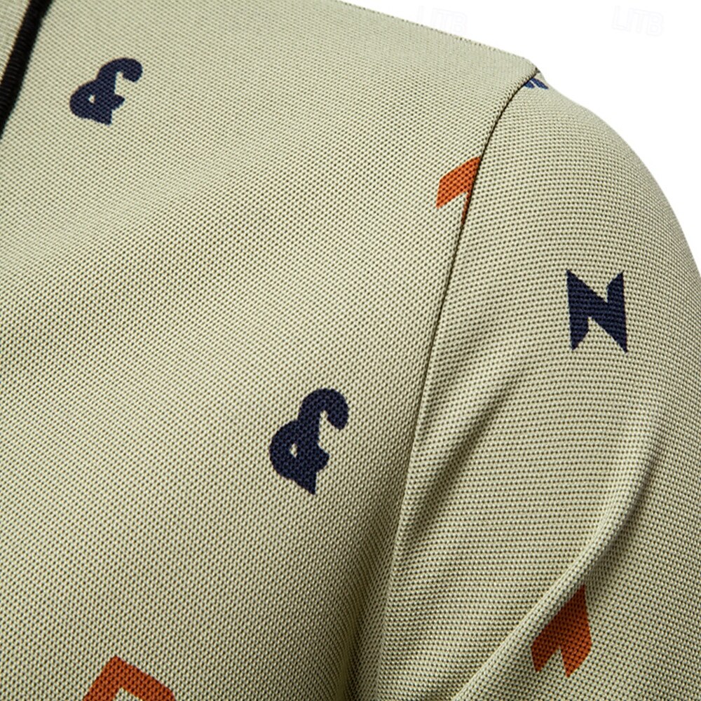 Printed Short-Sleeve Polo - oukumen