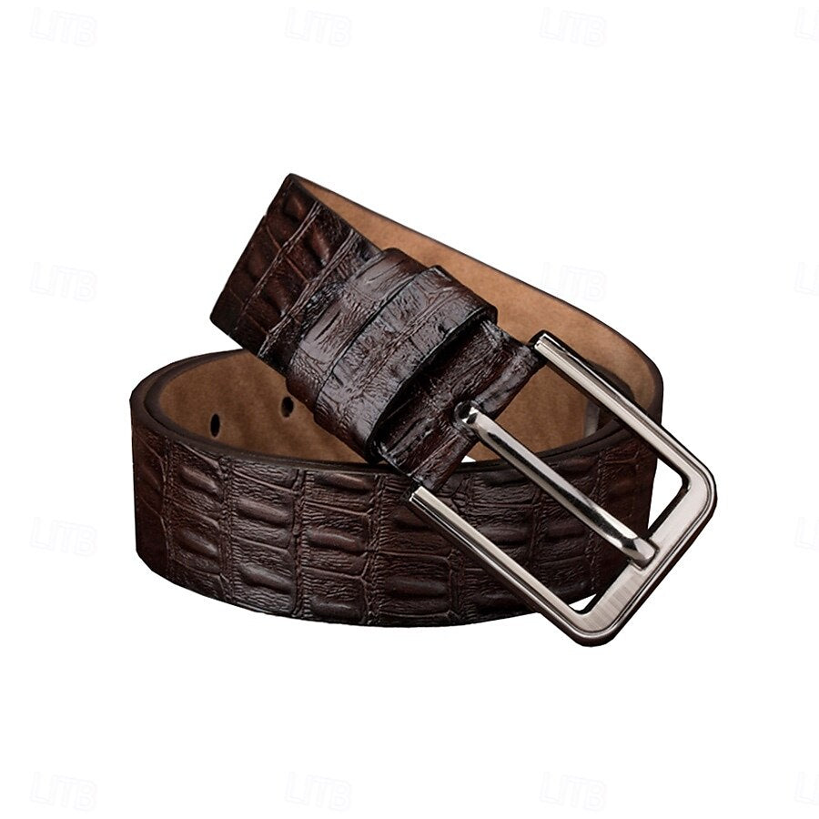 100% Leather Cowhide Belt - oukumen