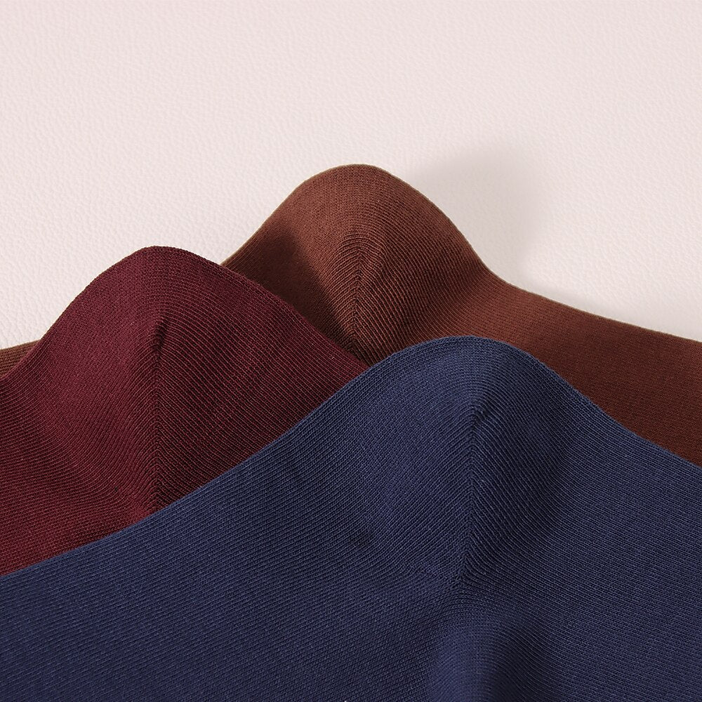 100% Cotton Knit Crew Socks - oukumen