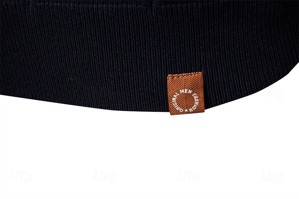 Classic Texture Knit Quarter-Zip Polo - oukumen