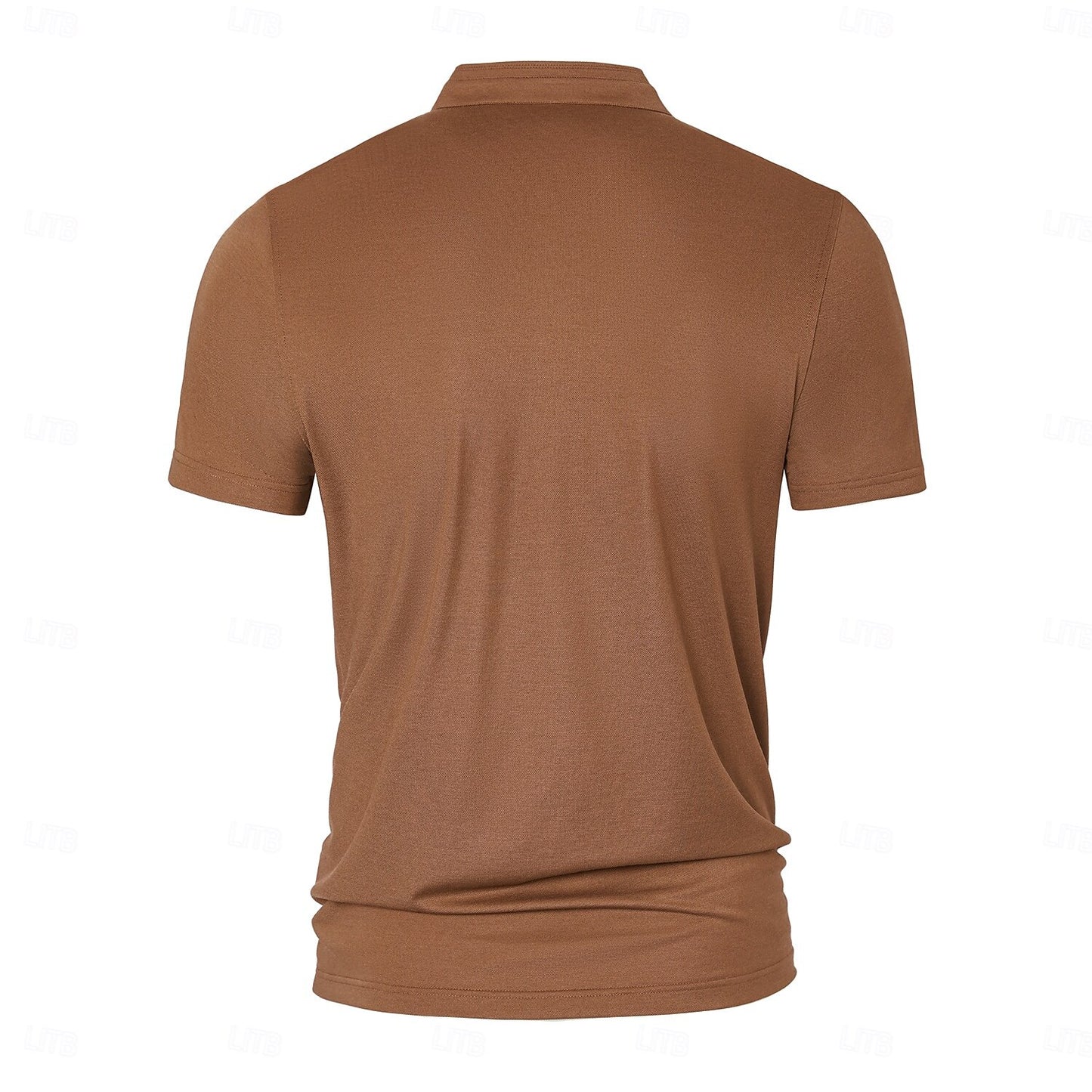 Refined Textured Knit Polo - oukumen