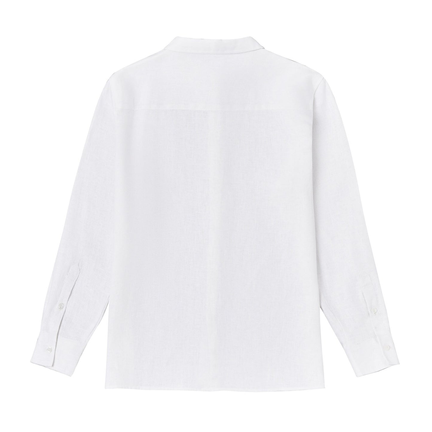 100% Linen Button-Up Shirt - oukumen