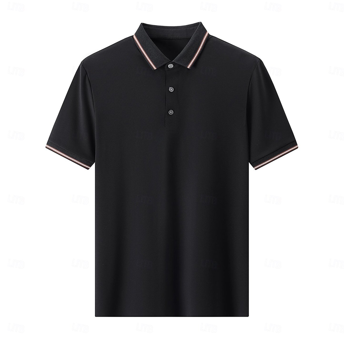 Contrast Collar and Cuff Stretch Polo - oukumen