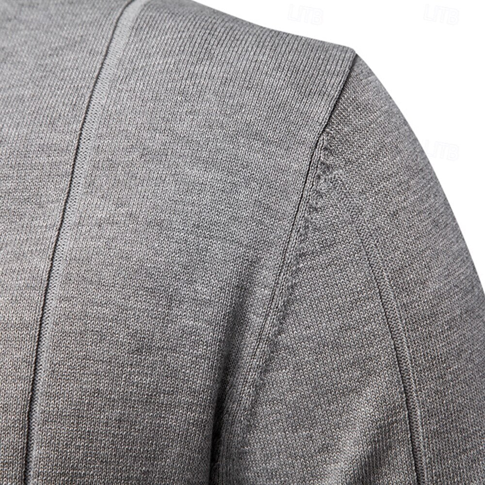 Classic Texture Knit Quarter-Zip Polo - oukumen