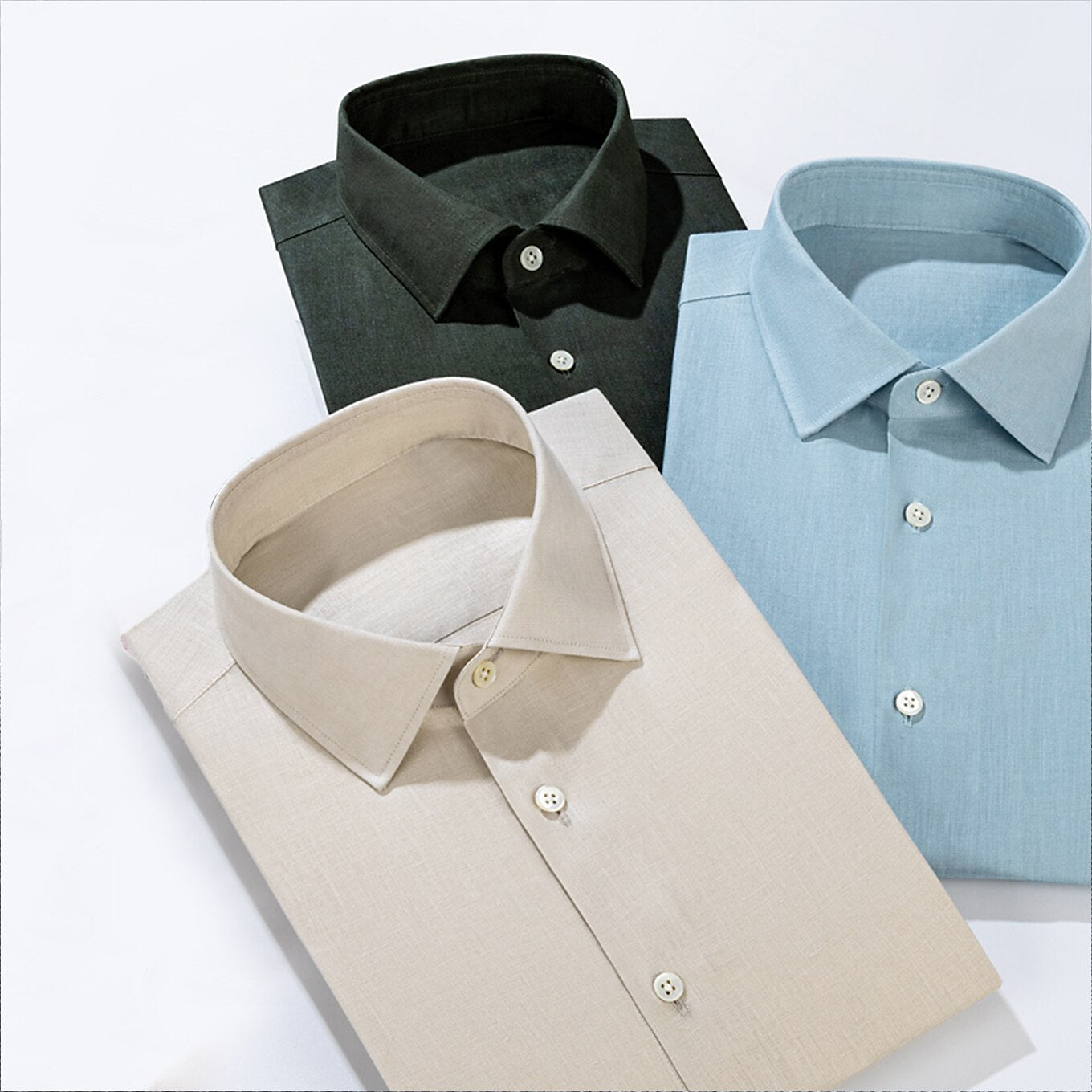 100% Linen Classic Solid Shirt - oukumen