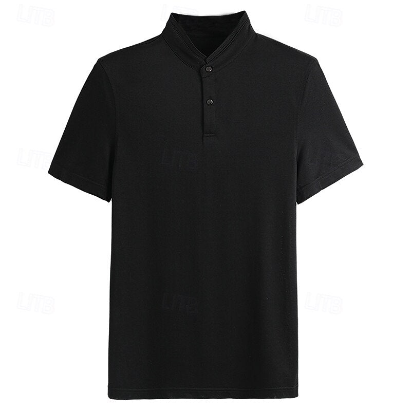 Refined Textured Knit Polo - oukumen