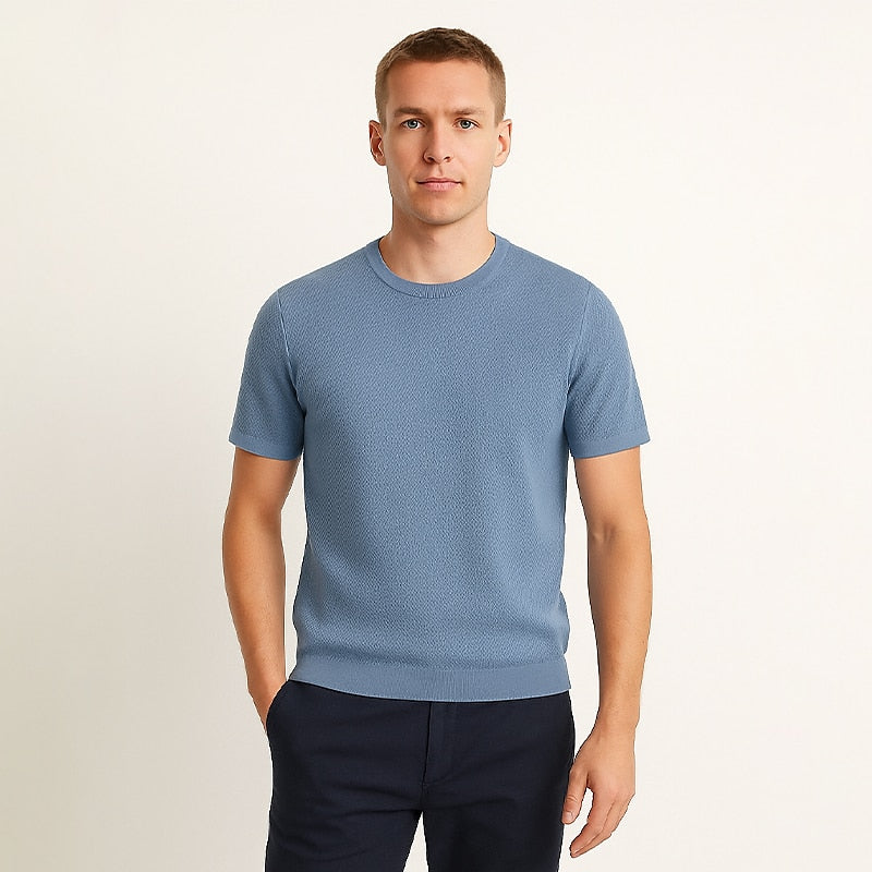 TENCEL™ Lyocell Silk Blend Luxe Knit Tee - oukumen
