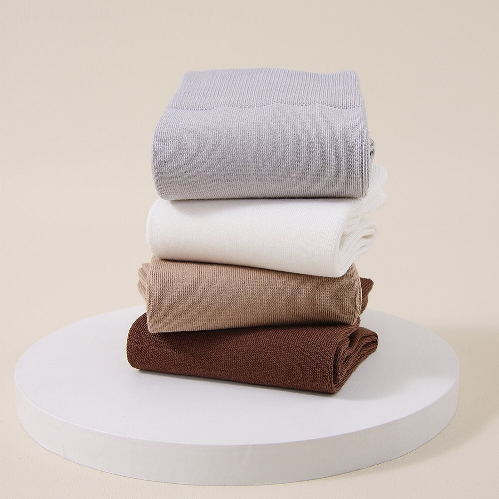 100% Cotton Knit Crew Socks - oukumen