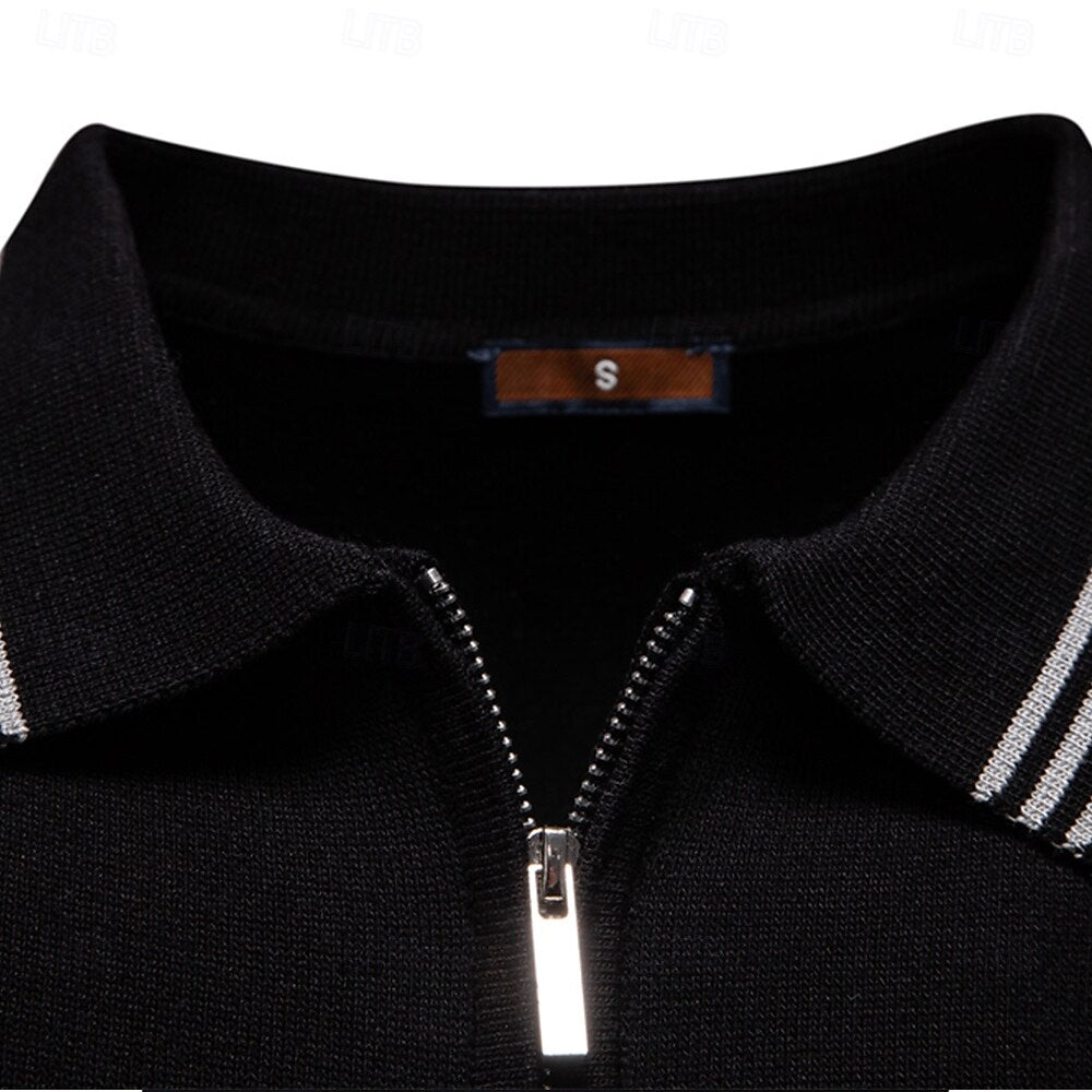 Quarter Zip Short Sleeve Polo - oukumen