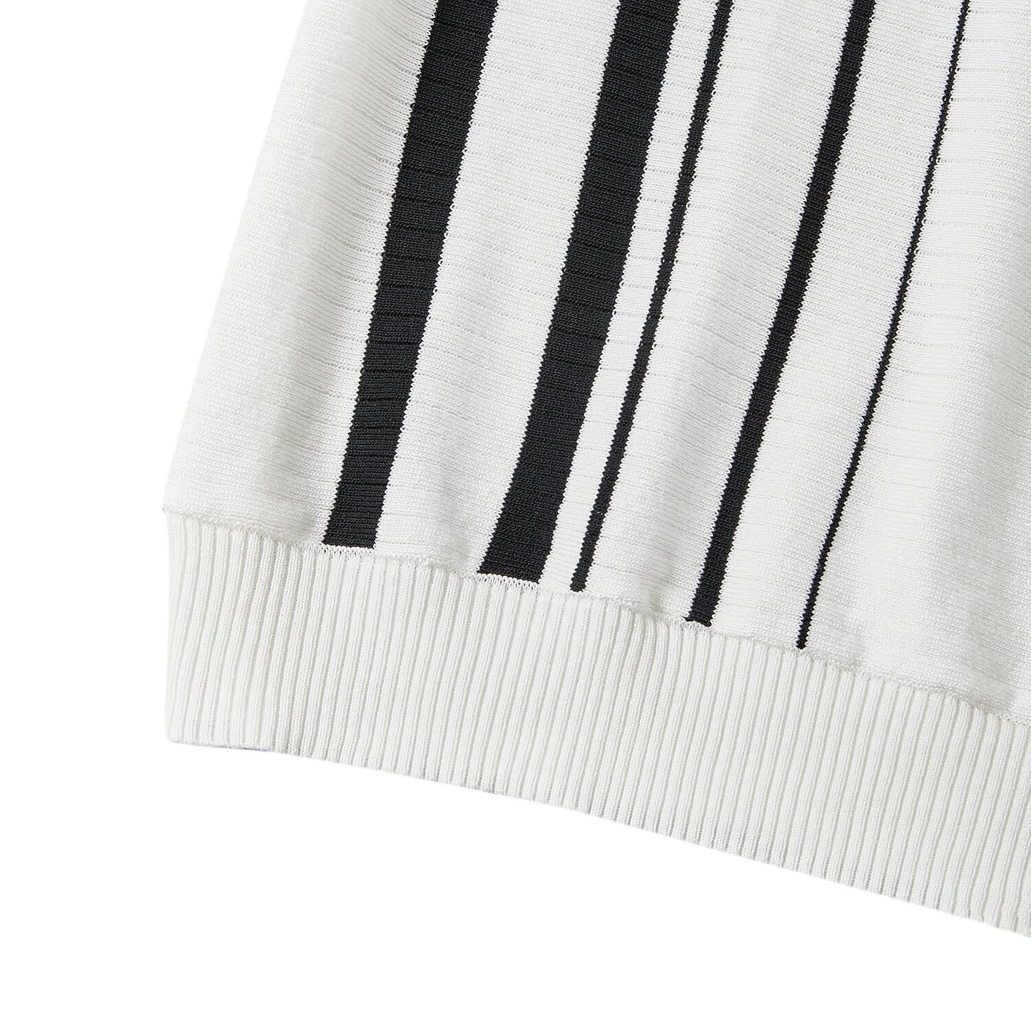 Retro Ribbed Polo Shirt - oukumen