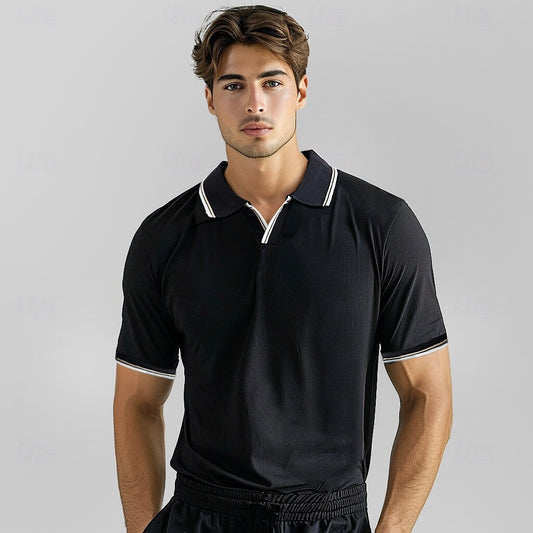 Color-Block V-Neck Tee - oukumen