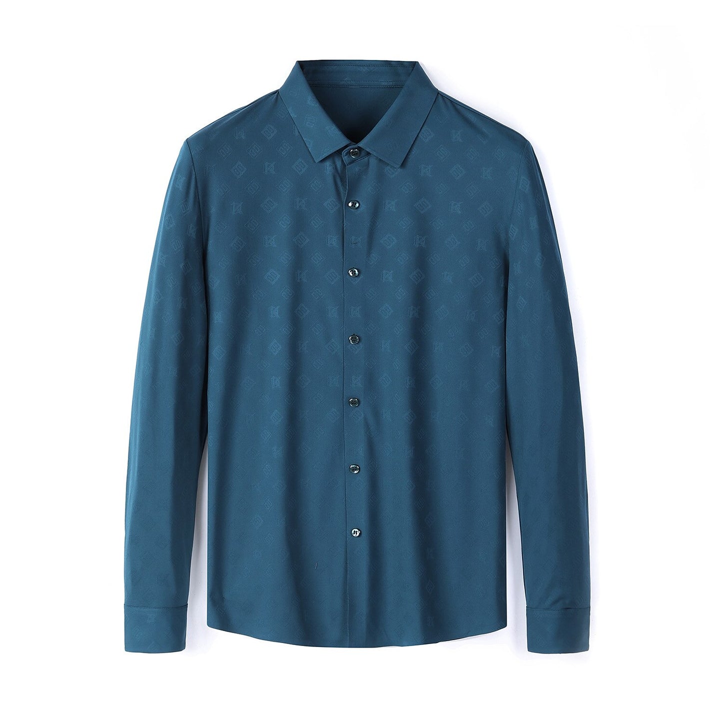 Textured Easy-Care Dress Shirt - oukumen