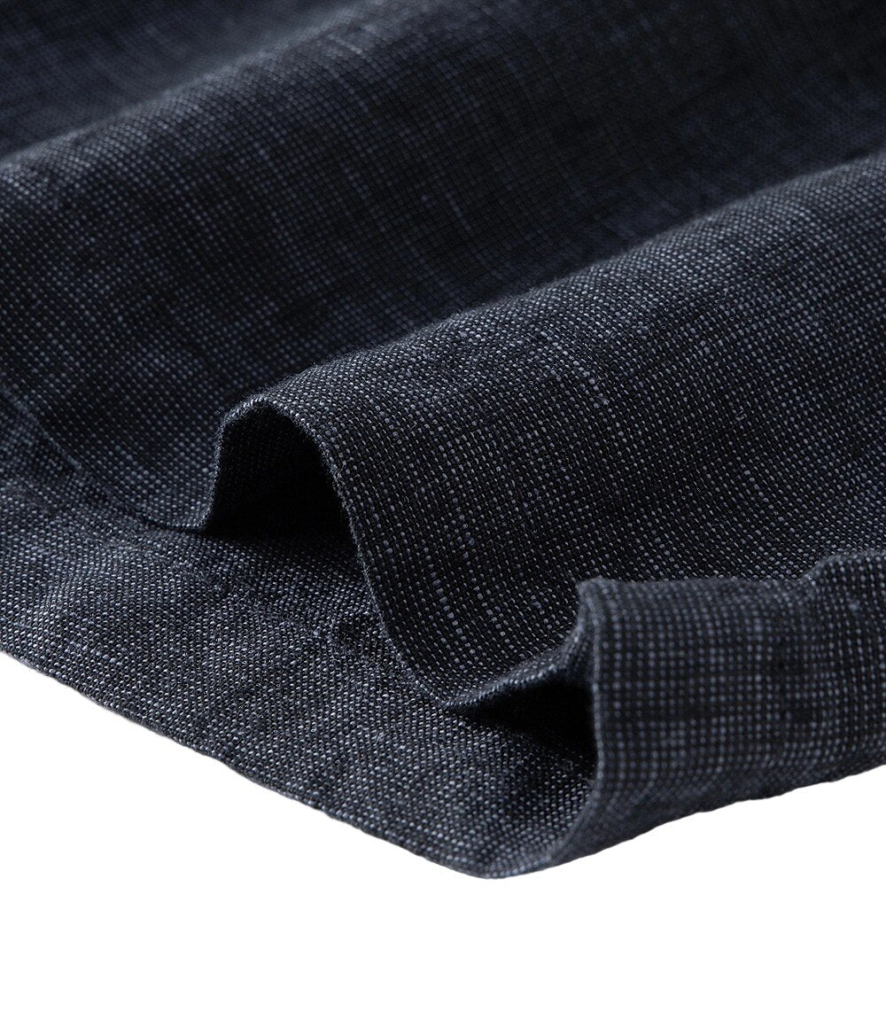 100% Linen Knee-Length Shorts - oukumen