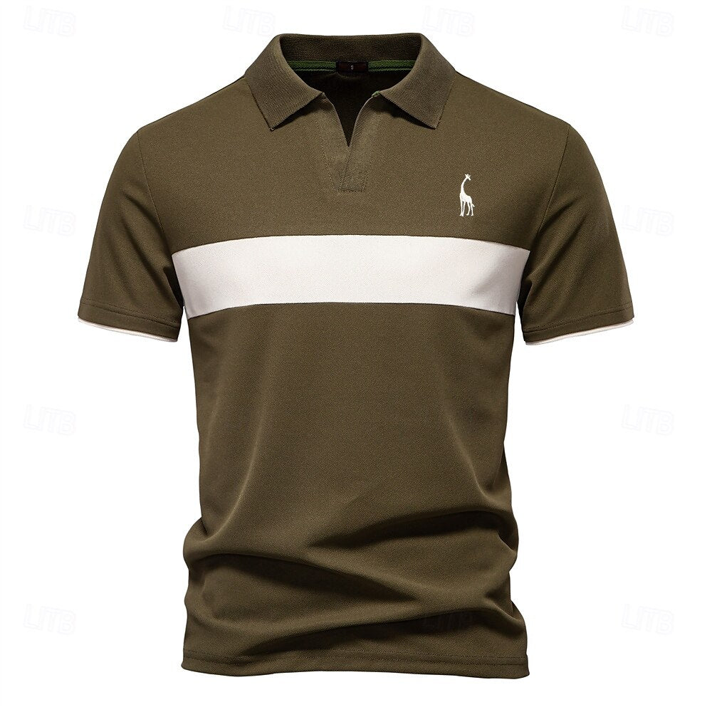 Contrast Panel Knit Polo - oukumen