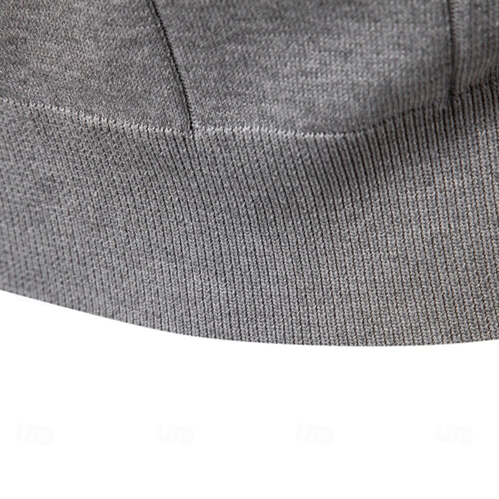 Classic Texture Knit Quarter-Zip Polo - oukumen