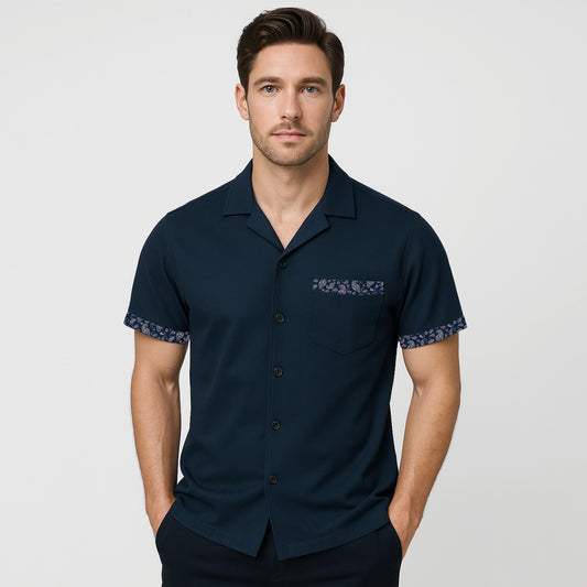 100% Cotton Cuban Collar Shirt