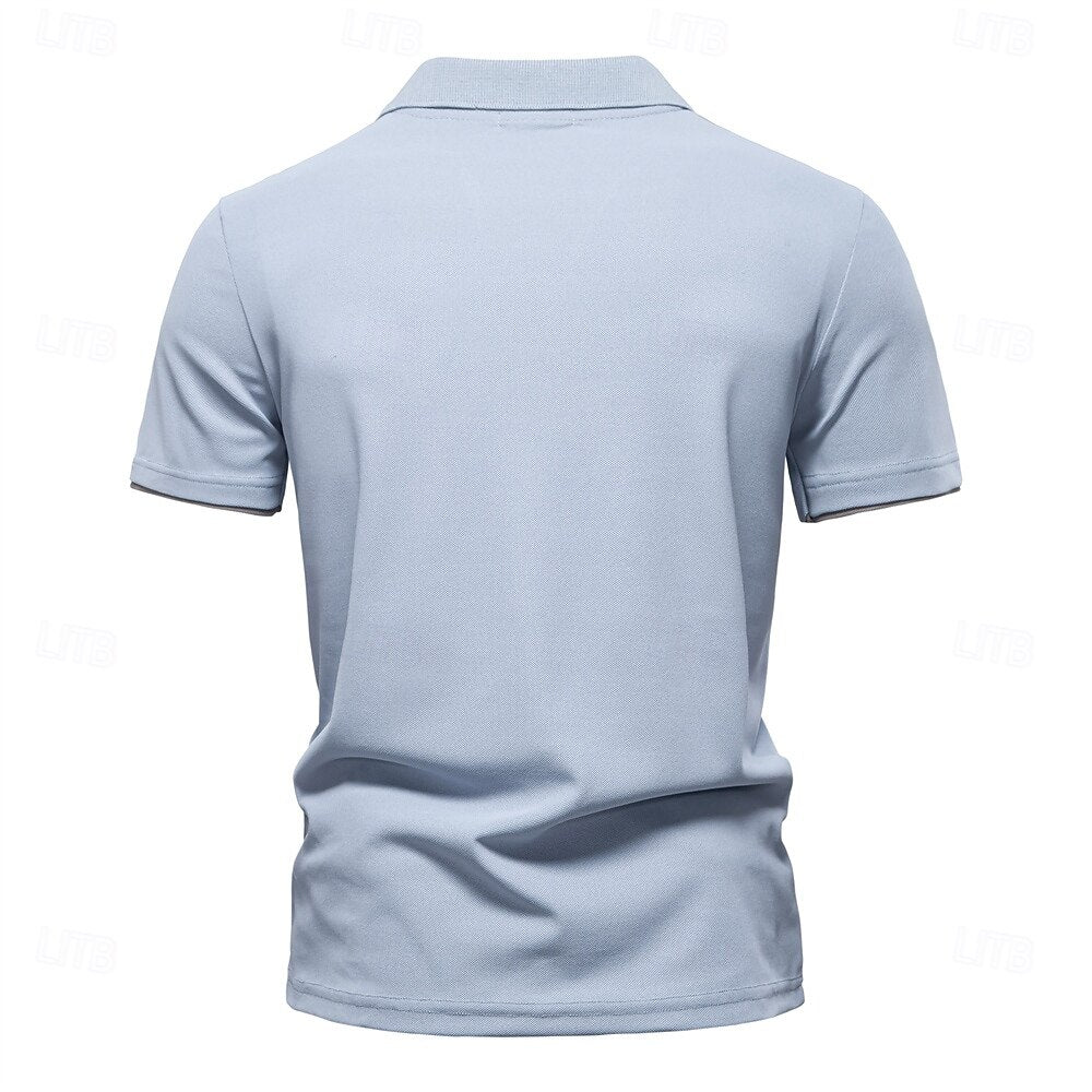 Contrast Panel Knit Polo - oukumen