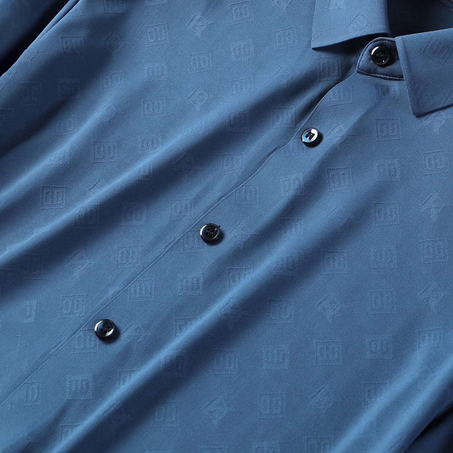 Textured Easy-Care Dress Shirt - oukumen